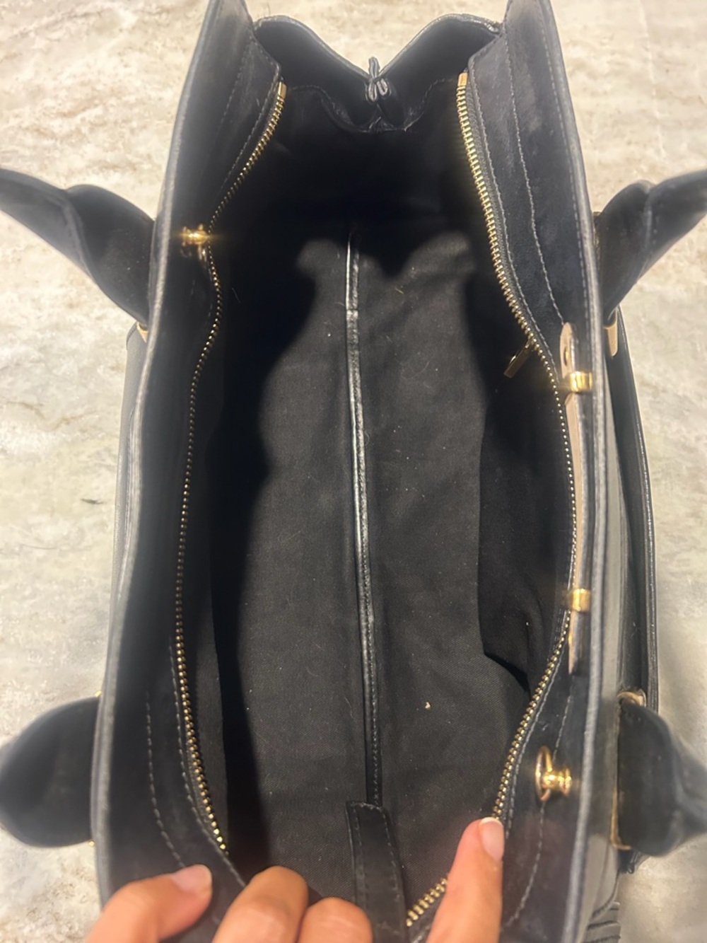 Chloe Black & Cream Leather Top-Handle Satchel - Picture 7 of 10